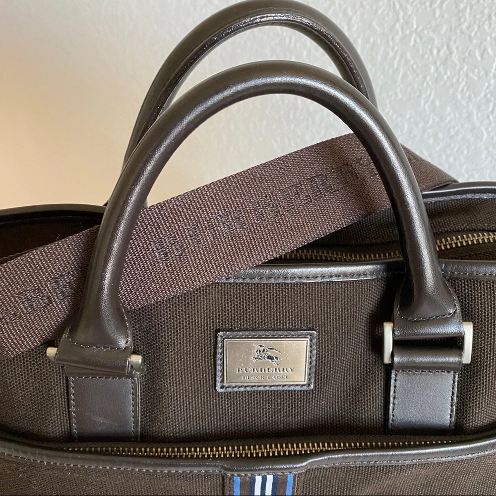 Burberry brown canvas laptop briefcase